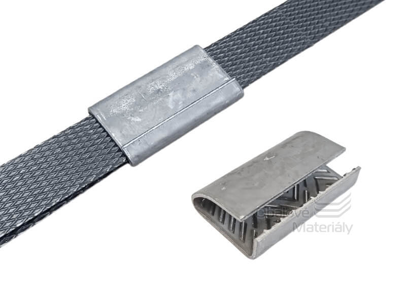 Spony na PET vázací pásky ocelové šíře 16 mm, balení 1000 ks