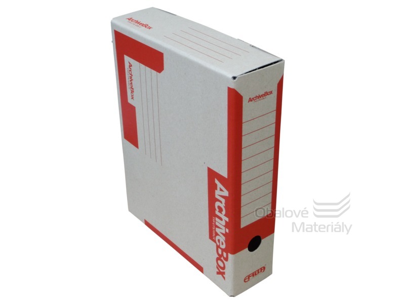 Emba kartonový archiv box A4 75 mm - 25 ks červený