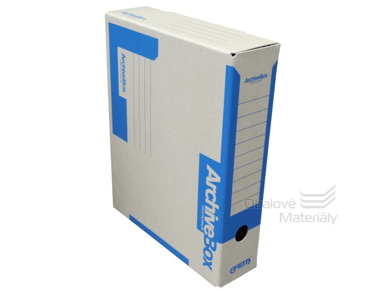 Emba kartonový archiv box A4 75 mm - 25 ks modrý