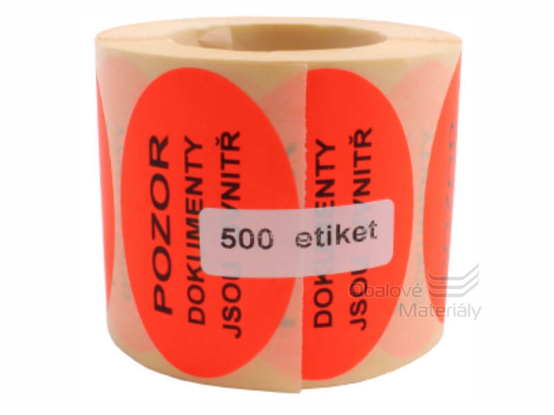 Samolepící reflexní etiketa "DOKUMENTY" 60*40 mm - role 500 etiket