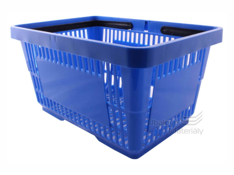 Plastový košík se 2 držadly, 300*440*230 mm, modrý