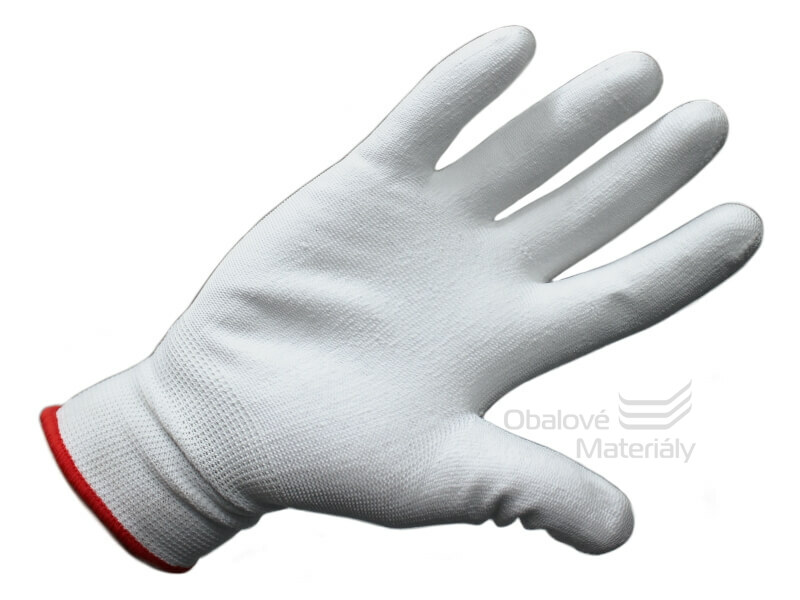 Rukavice X-Touch W bílé, vel. 8, máčené prsty a dlaň