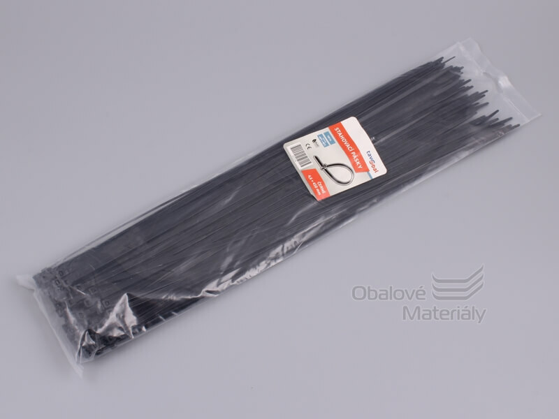 Stahovací pásky černé 4,6*450 mm, balení 100 ks