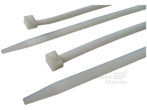 Stahovací pásky bílé 3,6*200 mm, balení 100 ks