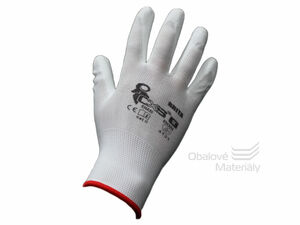 Rukavice X-Touch W bílé, vel. 6, máčené prsty a dlaň