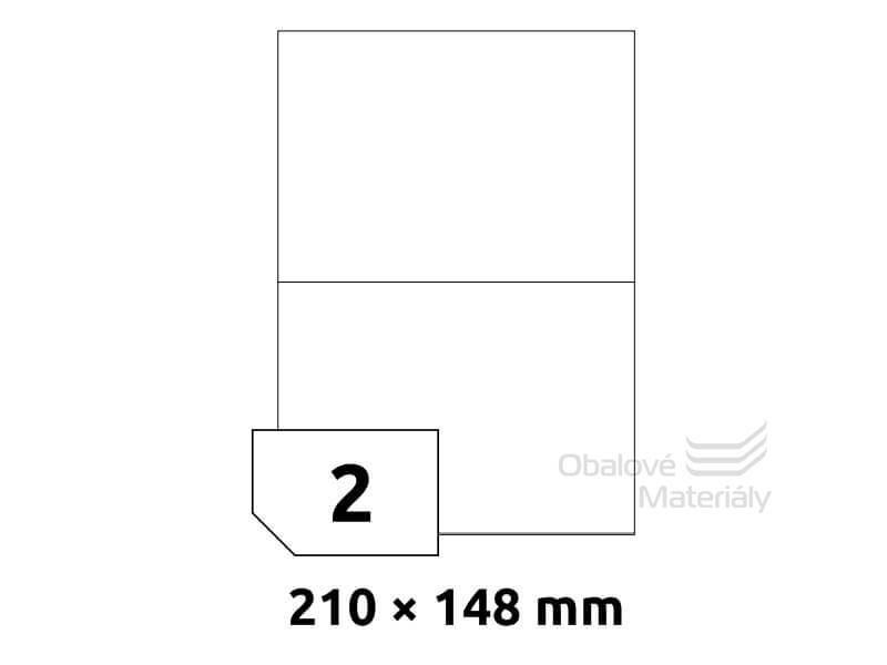 Samolepící etikety 210*148 mm, 2et./A4, 100 archů
