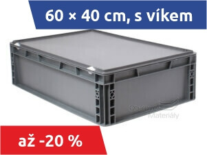EURO přepravky 60 x 40 cm s víkem