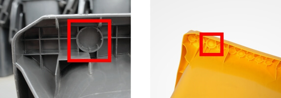 Umístění otvoru na čip na popelnici