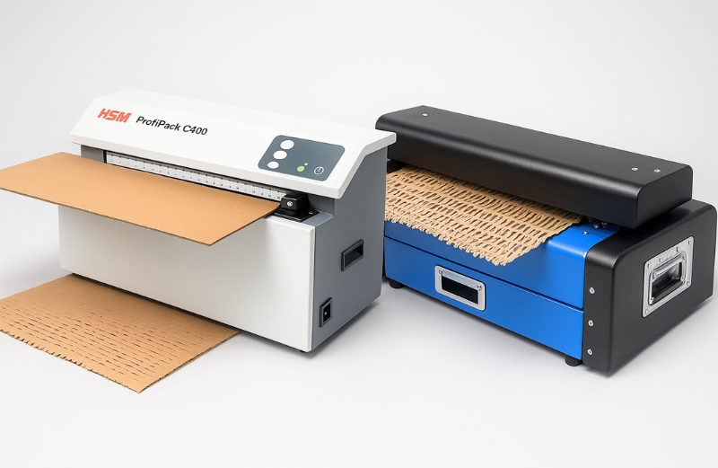 Jednoduchá cesta k vlastní kartonové střiži: TAVOBAL vs. HSM Profipack C400