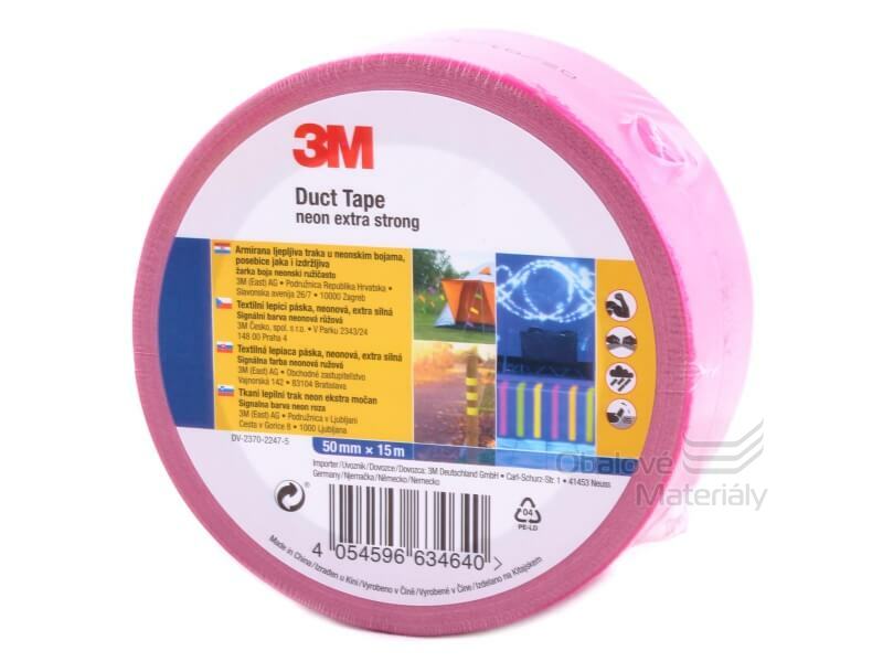 Universální páska 3M - 50 mm * 15 m, Duct Tape - neon růžová