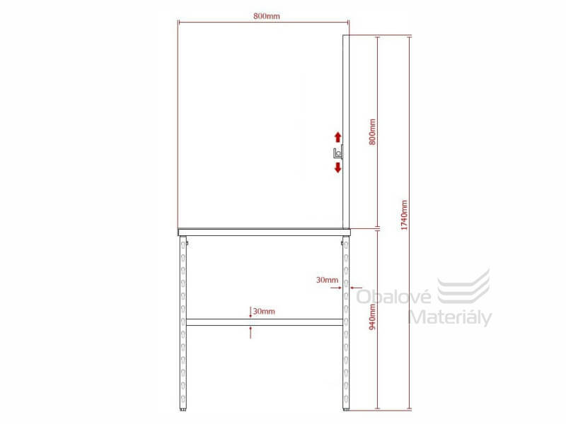 Kompletní balící stůl RedSteel 180*80 cm