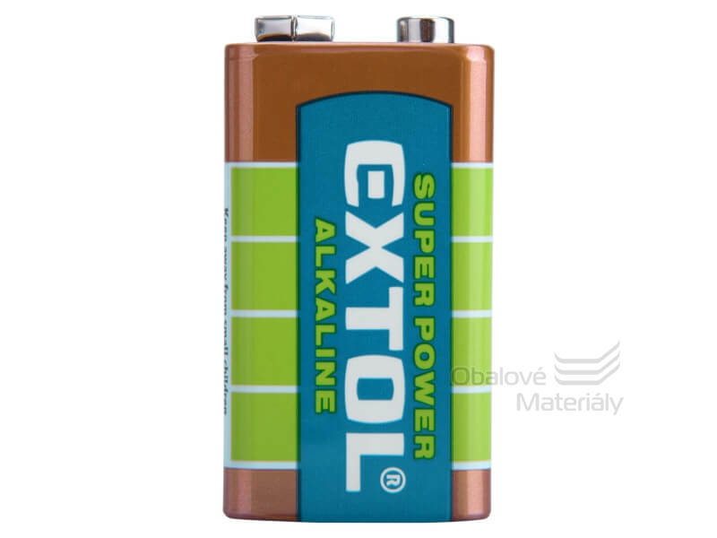 Baterie alkalická, 1 ks, 9V (6LR61), Extol 42016