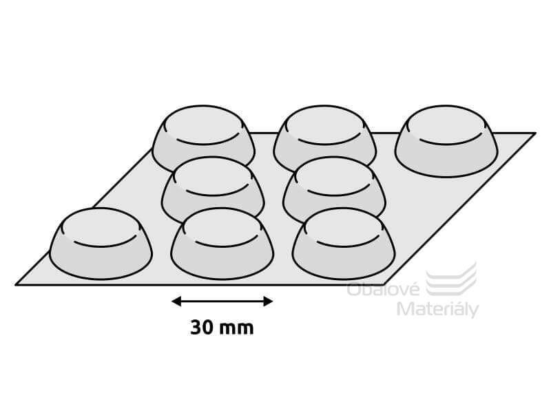 Bublinková fólie - velké bubliny, průměr 3 cm, role 50cm*50m