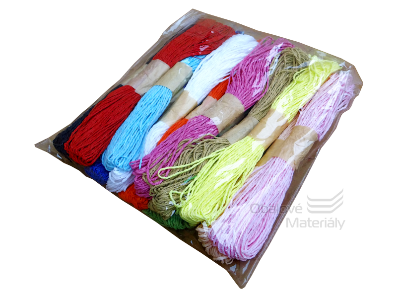 Stuha dárková - bavlna - SADA 12 ks, mix barev(délka 30m)