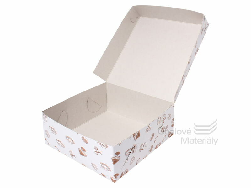 Papírová dortová krabice s motivem 220*220*90 mm