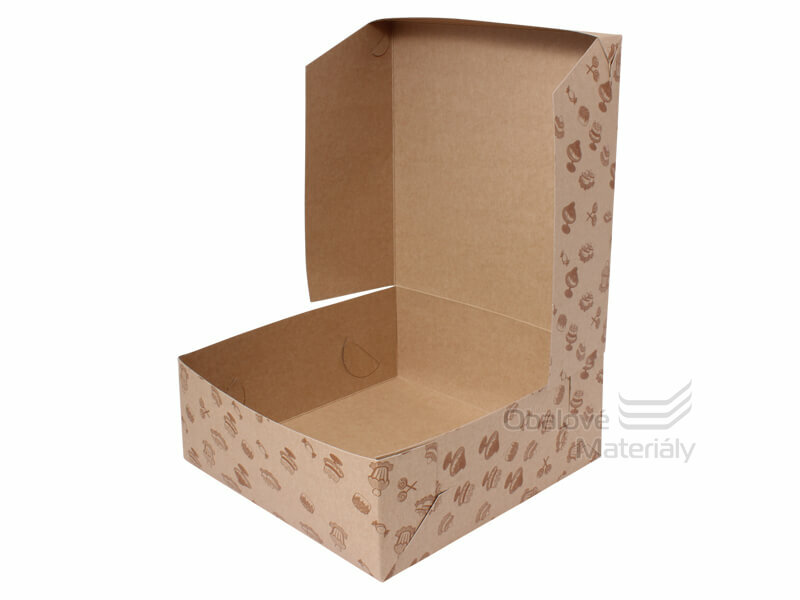 Papírová dortová krabice KRAFT s motivem 280*280*110 mm