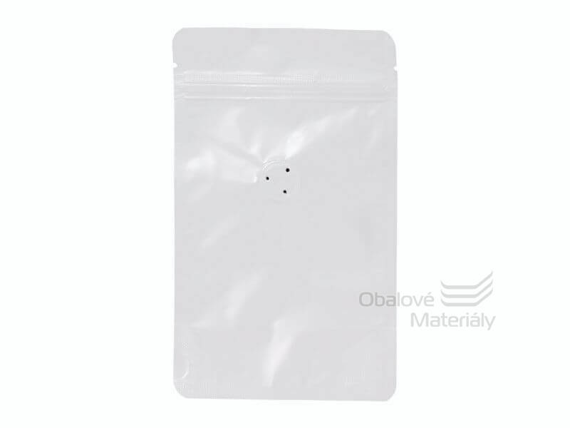 Doypack sáček s ventilem 110*185 mm, 75 g, bílý mat, 10 ks