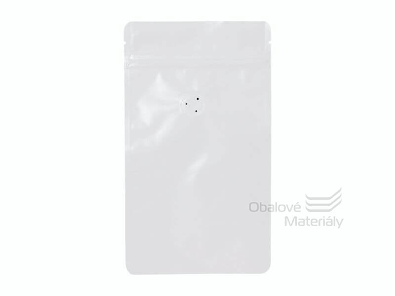 Doypack sáček s ventilem 130*225 mm, 150 g, bílý mat, 10 ks