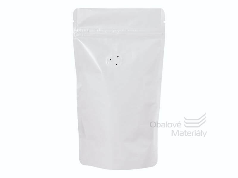 Doypack sáček s ventilem 110*185 mm, 75 g, bílý mat, 100 ks
