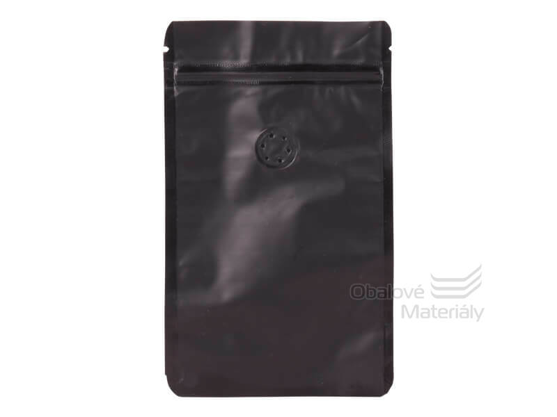Doypack sáček s ventilem 110*185 mm, 75 g, černý mat, 10 ks