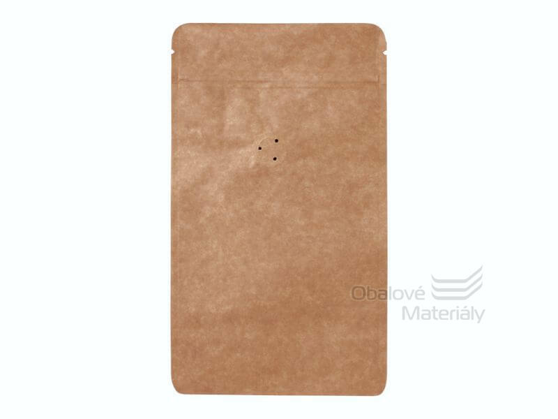 Doypack sáček s ventilem, 130*225 mm, 150 g, KRAFT/AL/PE - 10 ks