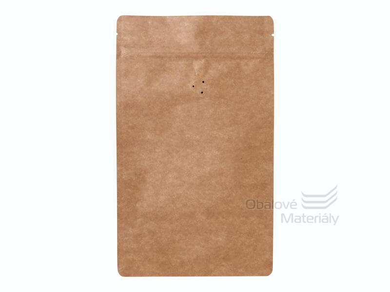 Doypack sáček s ventilem, 160*270 mm, 250 g, KRAFT/AL/PE - 10 ks