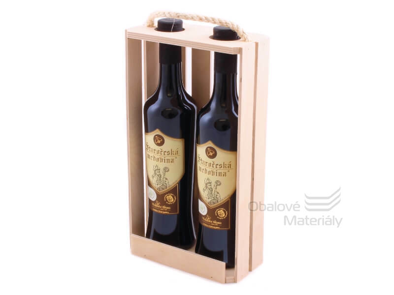 Dřevěný box na víno, na 2 láhve, 300*168*88 mm