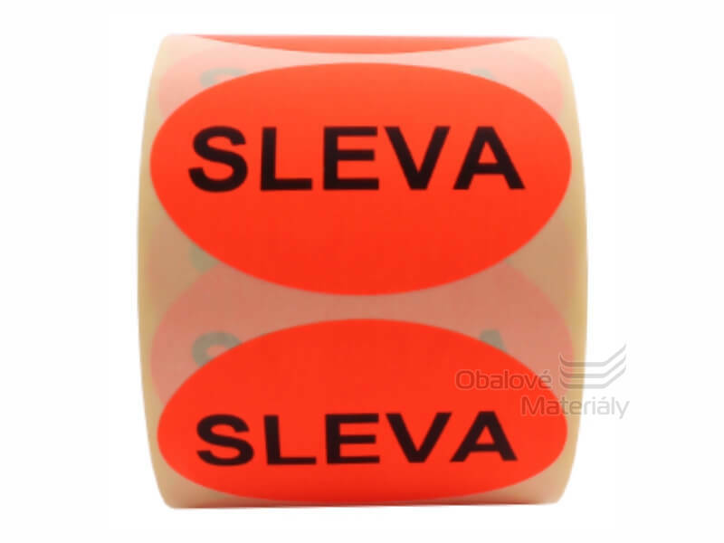 Samolepící reflexní etiketa "SLEVA" 60*40 mm - role 500 etiket