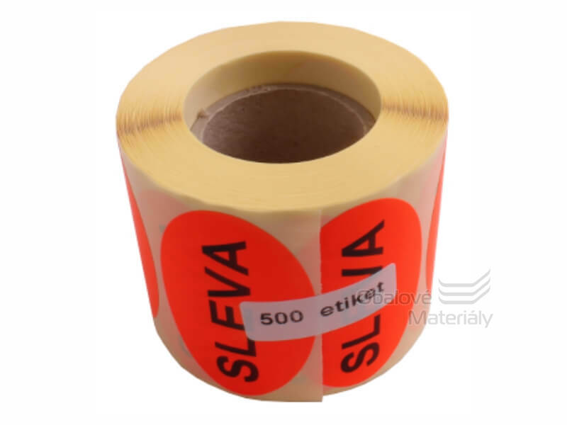 Samolepící reflexní etiketa "SLEVA" 60*40 mm - role 500 etiket