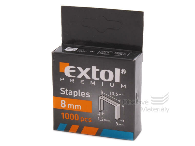 Spony EXTOL PREMIUM 8mm, 10,6*0,52*1,2mm, 1000ks