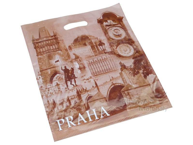 Taška LDPE 39*46 cm průhmat, potisk "PRAHA"