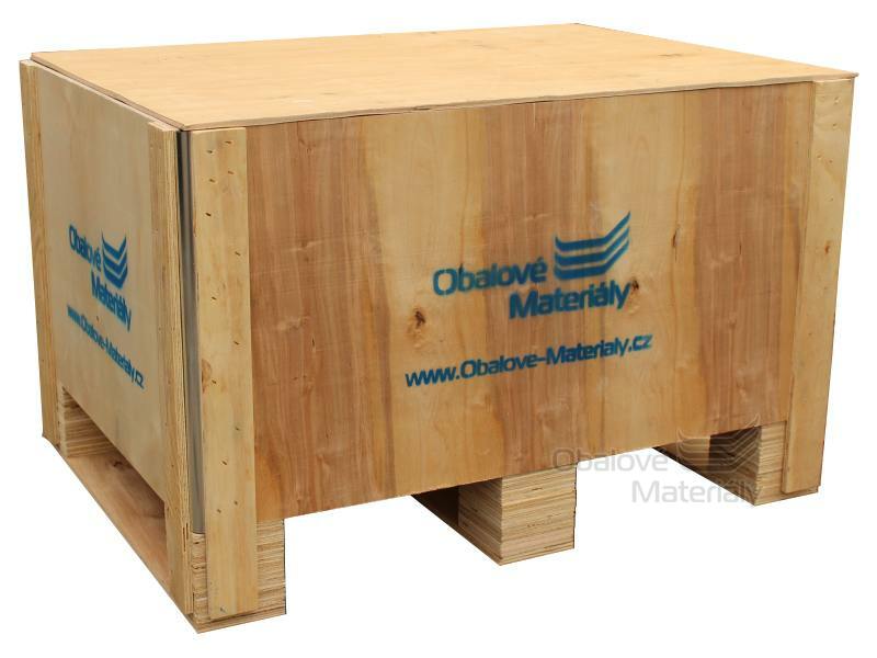 Dřevěný box S3 - 808*608*512mm, skládací bedna s ližinou, překližka