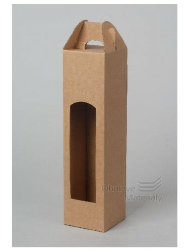 Krabice na víno 8*8*34,5 cm, hnědá, na 1 láhev 0,75 l