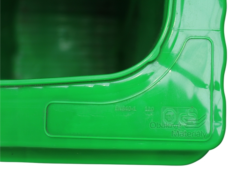Plastová popelnice 120 l, zelená, s kolečky