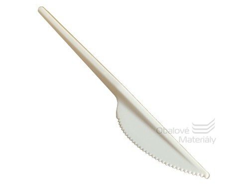 Plastový nůž délka 17 cm - bílý (100 ks)