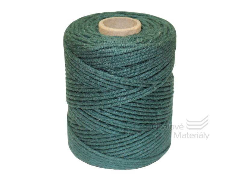 Provázek bavlněný zelený 110m, tloušťka 2 mm