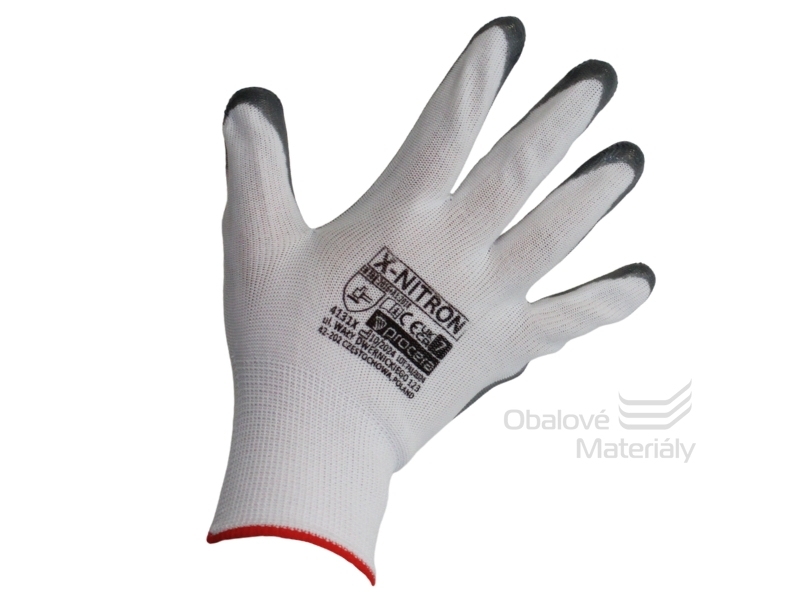 Rukavice X-Nitron ochranné, máčené nitrilové, vel. 7