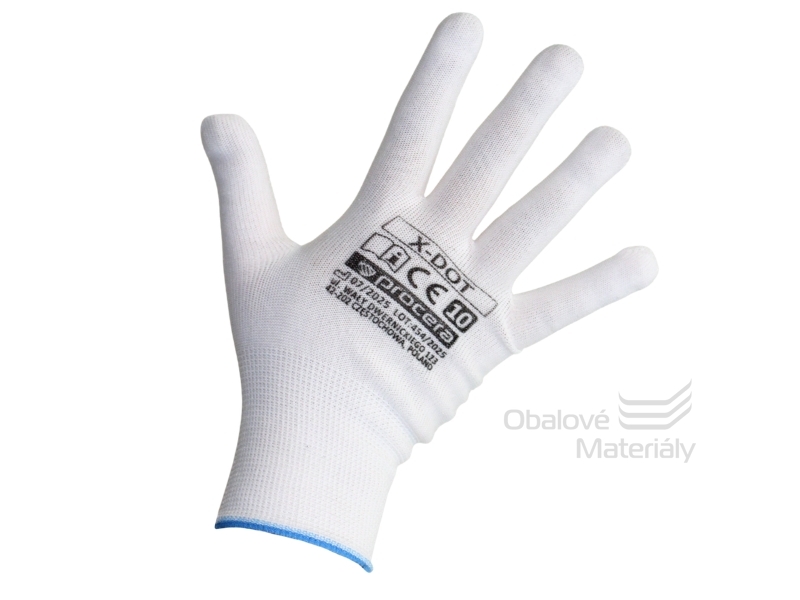 Rukavice ochranné X-DOT, vel. 10, s gumovými terčíky