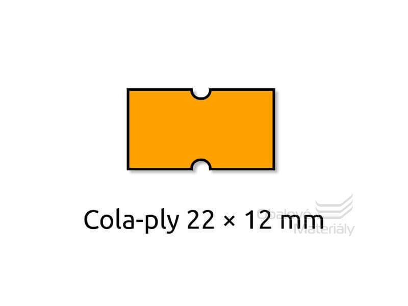 Cenové etikety REFLEXNÍ ORANŽOVÉ, 8 míst 22*12 mm - 6 ks