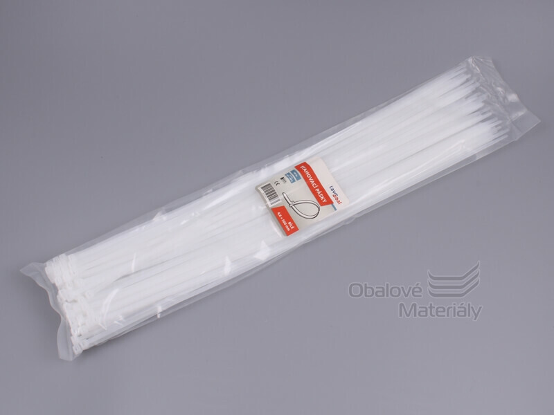 Stahovací pásky bílé 4,6*500 mm, balení 100 ks