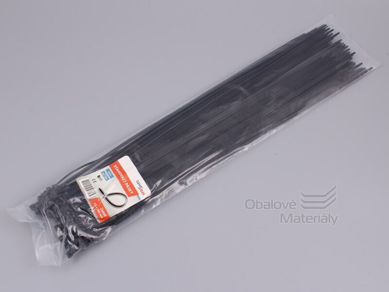 Stahovací pásky černé 4,6*500 mm, balení 100 ks