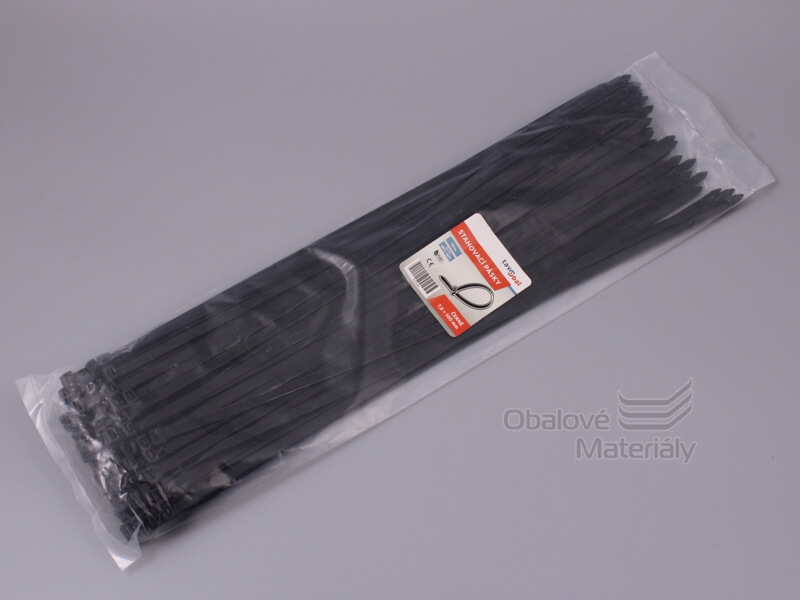 Stahovací pásky černé 7,6*500 mm, balení 100 ks