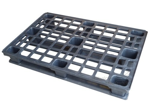 Plastová paleta 1200 x 800 mm, stohovatelná s lyžinami