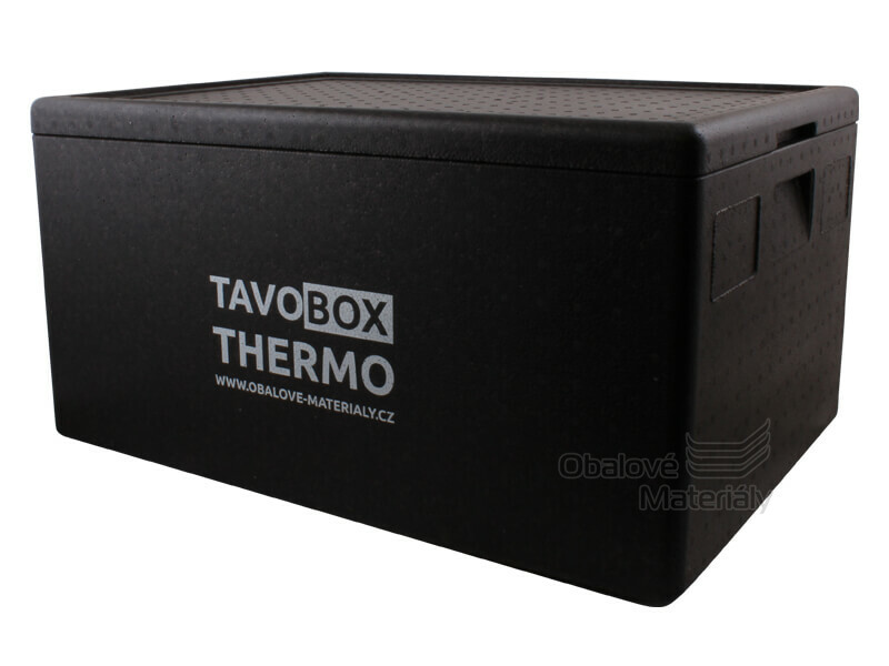 Termobox na jídlo, černý, 68,5×48,5×36,5 cm, piocelanový