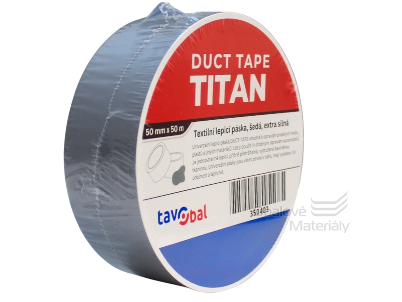 TITAN lepící páska DUCT tape, 50 mm * 50 m, šedá