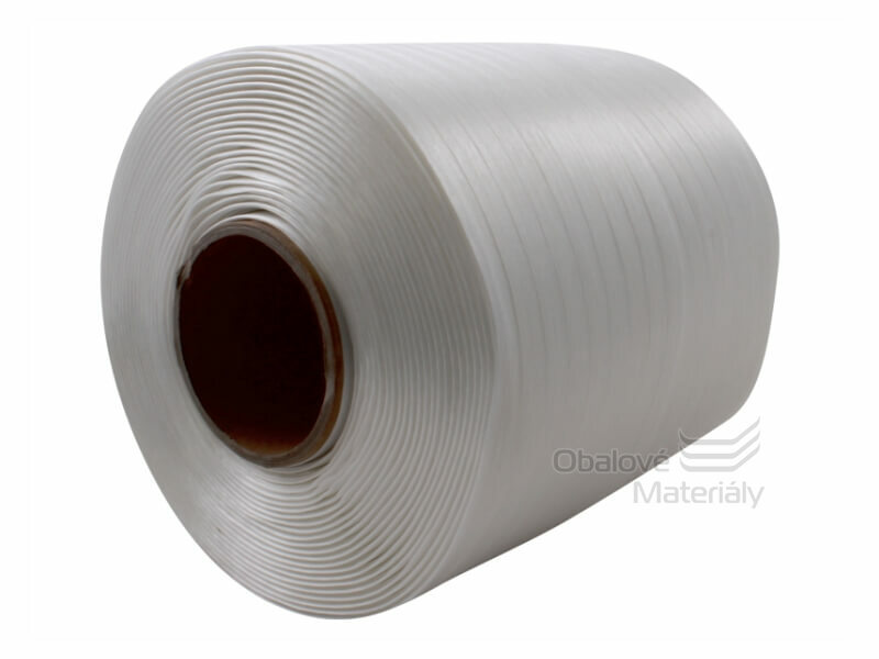 Polyesterová vázací páska, šíře 9 mm, návin 500 m, dutinka 60 mm, bílá