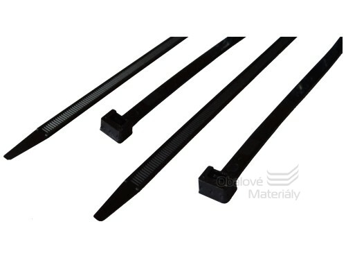 Stahovací pásky černé 3,5*140 mm, plastové vázací pásky, balení 100 ks
