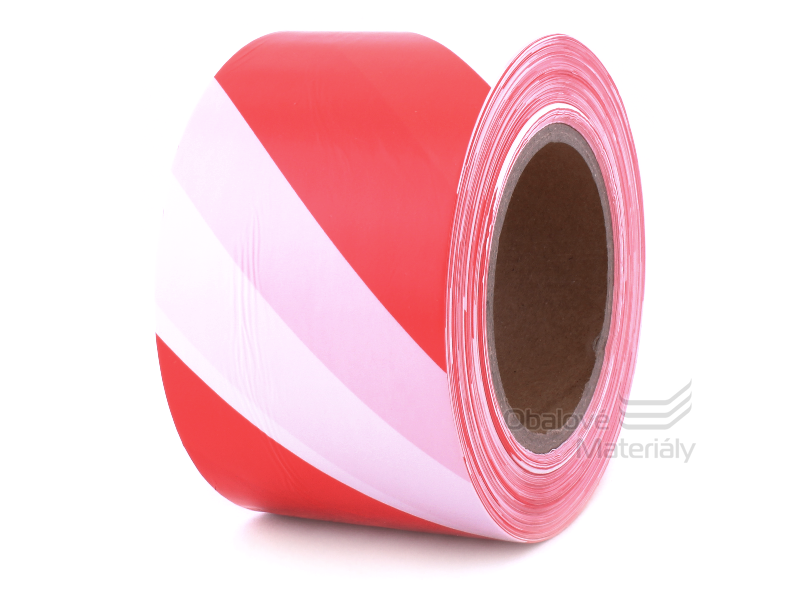 Červeno-bílá vytyčovací páska 80 mm*200 m, cena za 1 kus