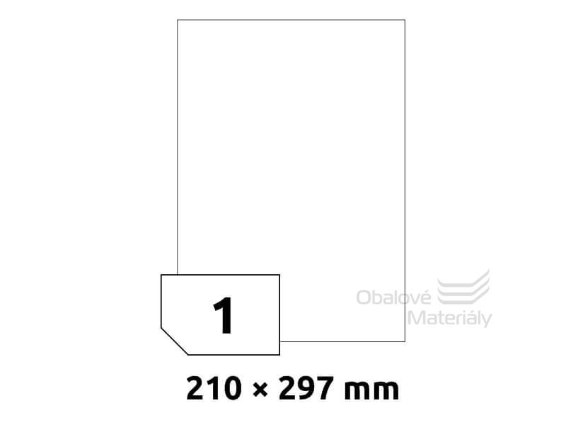 Samolepící etikety 210*297 mm, 1et./A4, 100 archů