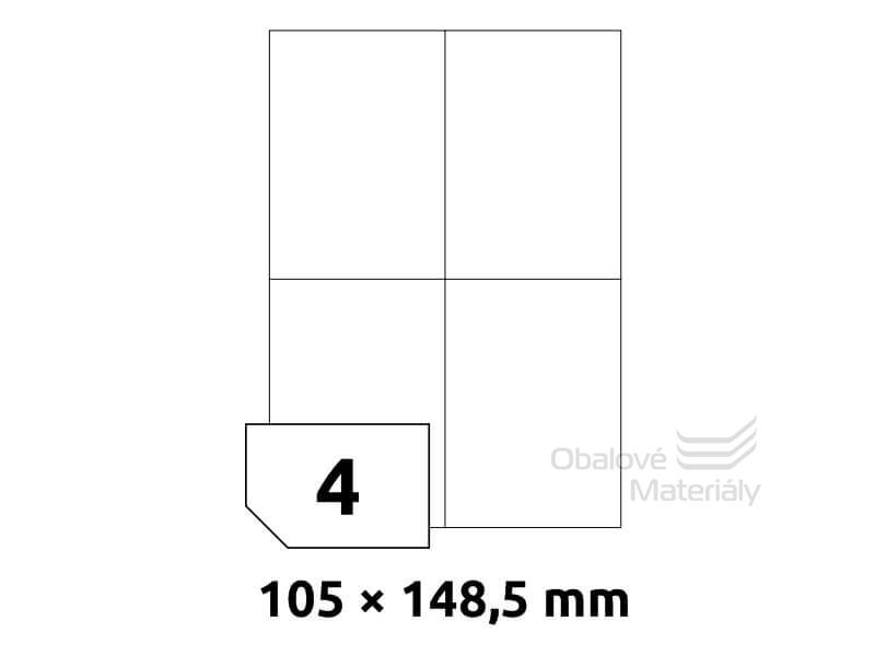 Samolepící etikety 105*148 mm, 4et./A4, 100 archů